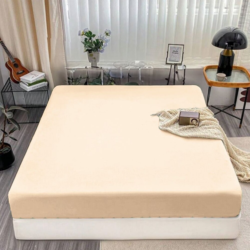 Homa jersey prostěradlo BASIC beige 115 g Homa jersey prostěradlo BASIC beige 115 g - 180x200 cm